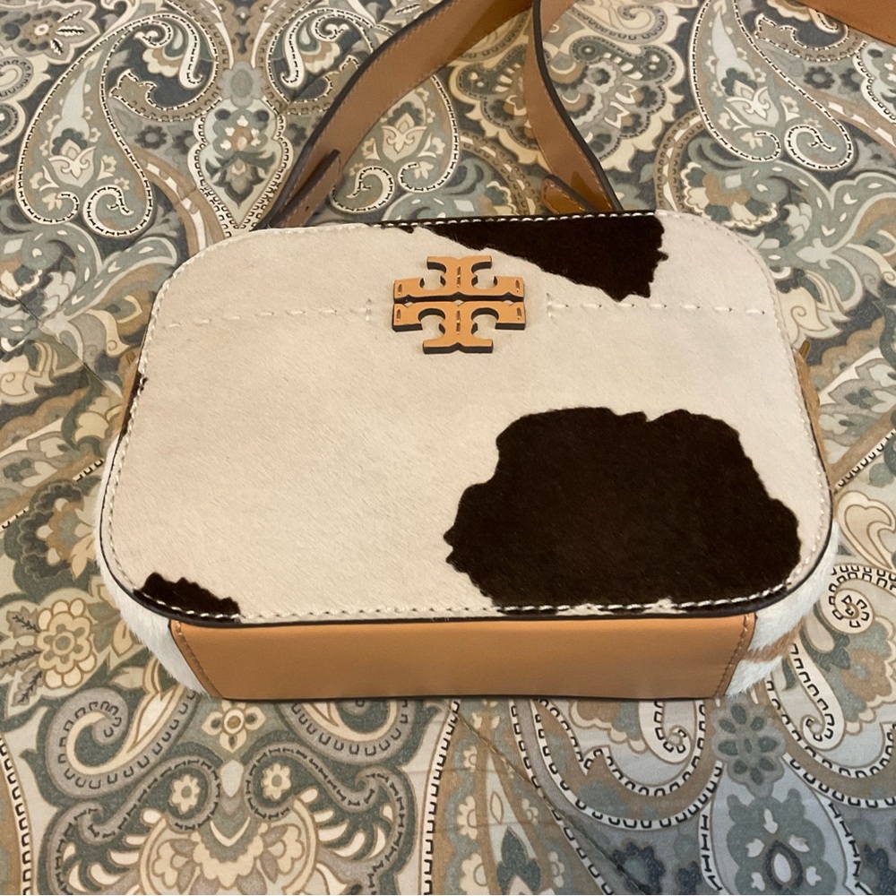 New Tory Burch McGraw Calf Hair Crossbody Camera Bag Rare - Picture 10 of 15